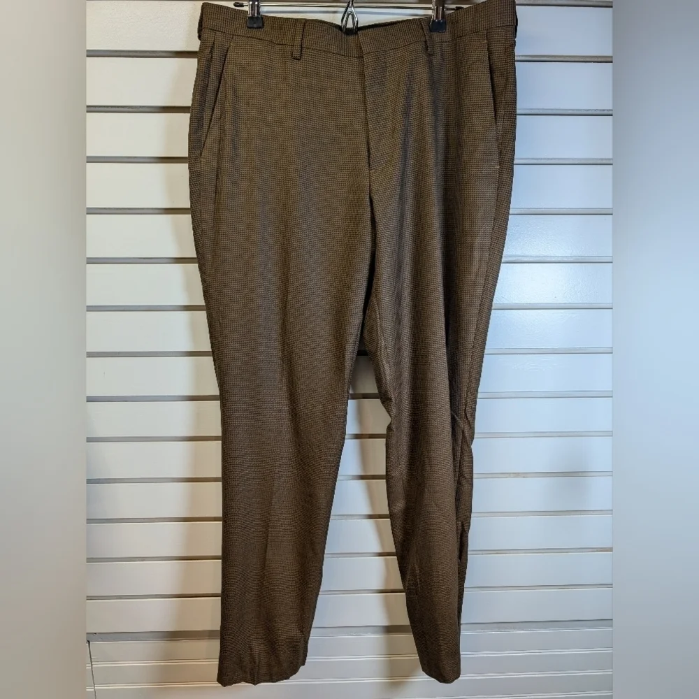 J.Crew Ludlow Slim Suit Pants Brown Houndstooth 35x32 NWT